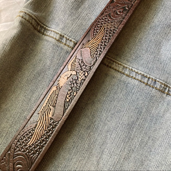 Wrangler Leather Eagle Belt! NEVER WORN! - Picture 8 of 12